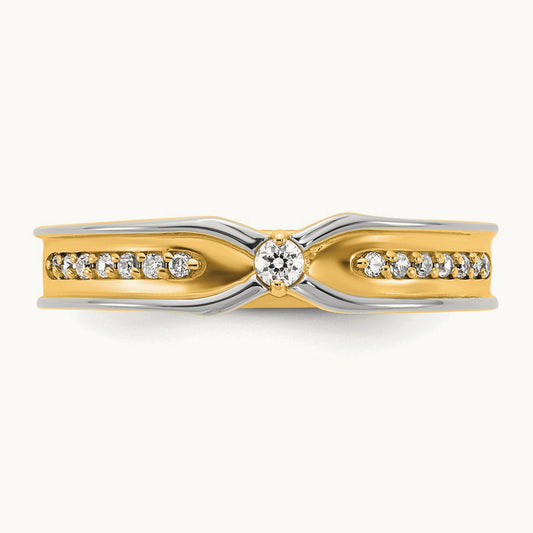 14ktt IB Goodman Mens Polished Complete 1/5ct Diamond Ring