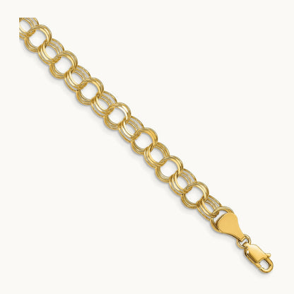 Triple Link Charm Bracelet — 14K Yellow Gold