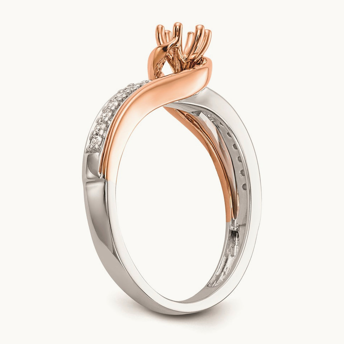 Semi-Mount Engagement Ring — 10K Two-Tone, 7