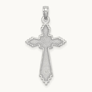 Fancy D/C Cross Charm, 14K White Gold