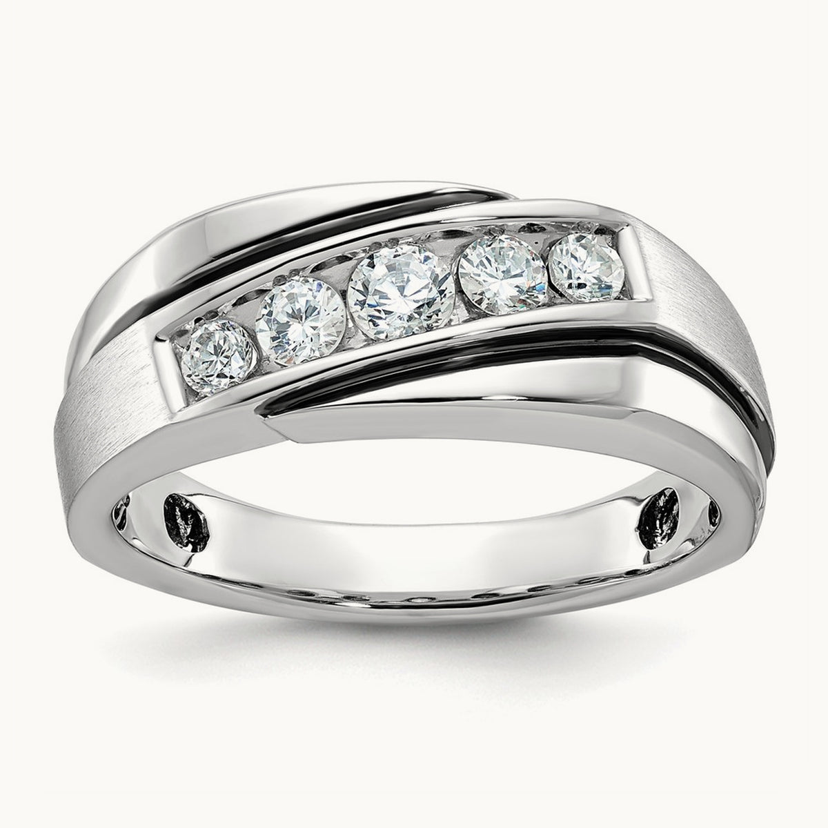 With Blck RH Men's Ring, 0.50 ct tw Lab-Grown Diamond