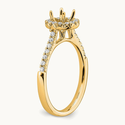 Halo Engagement Ring, 0.75 ct tw Lab-Grown Diamond — 14K Yellow Gold