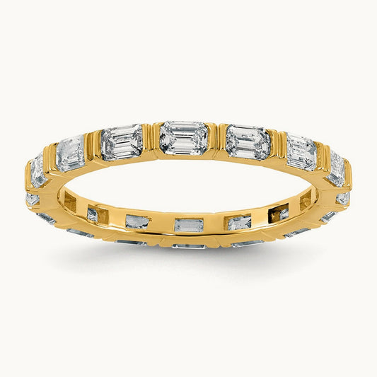Emerald Eternity Ring, 1.50 ct tw Lab-Grown Diamond
