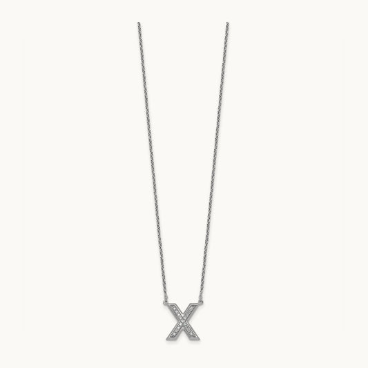Initial X Necklace, 0.15 ct tw Lab-Grown Diamond