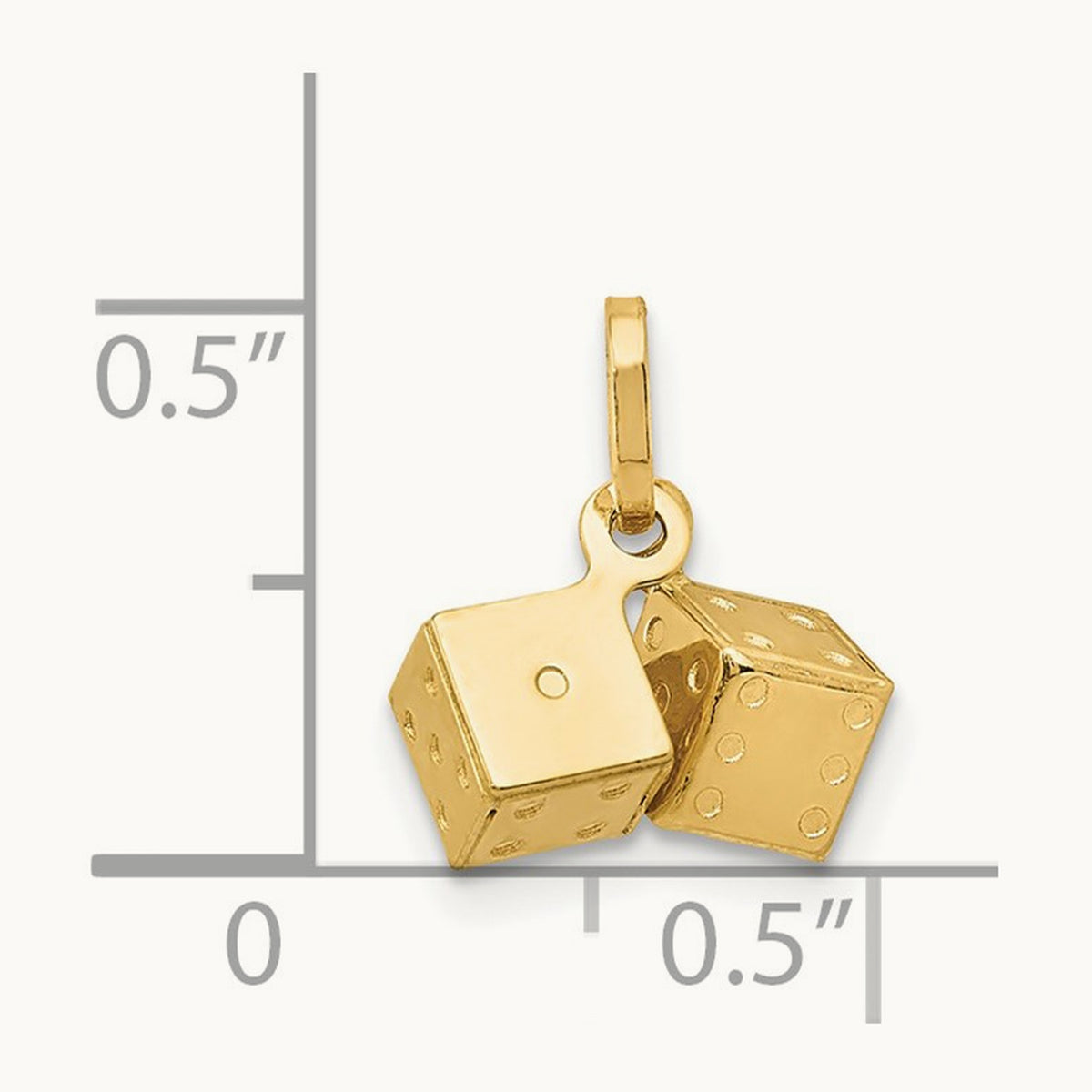 3D Dice Charm, 14K