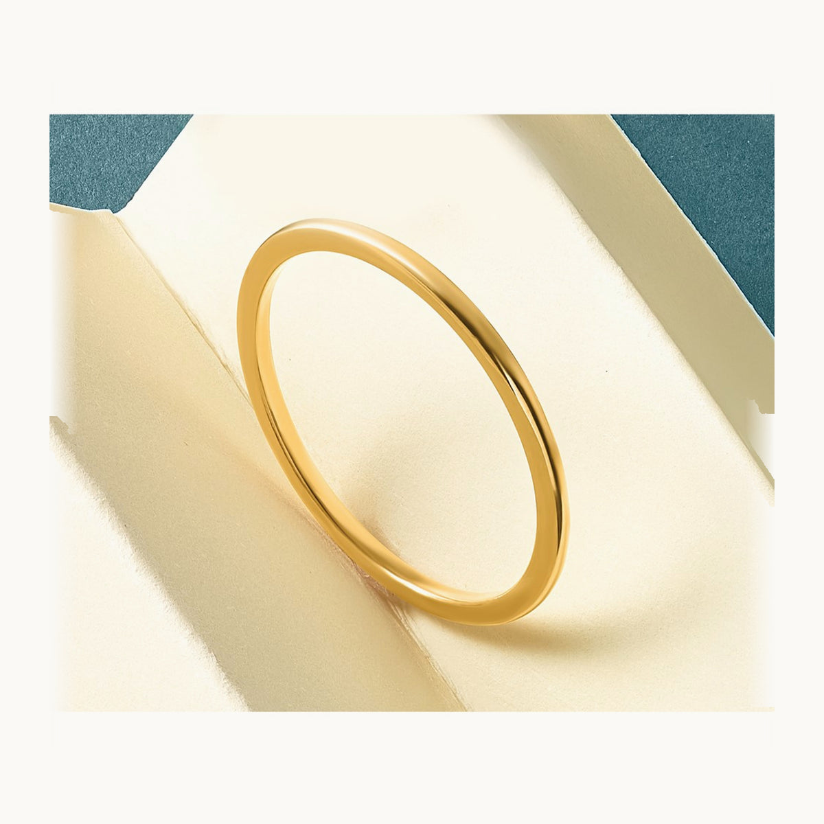Half Round Stackable Band — 14K Yellow Gold