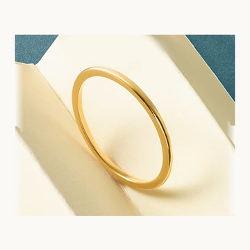 Half Round Stackable Band — 14K Yellow Gold