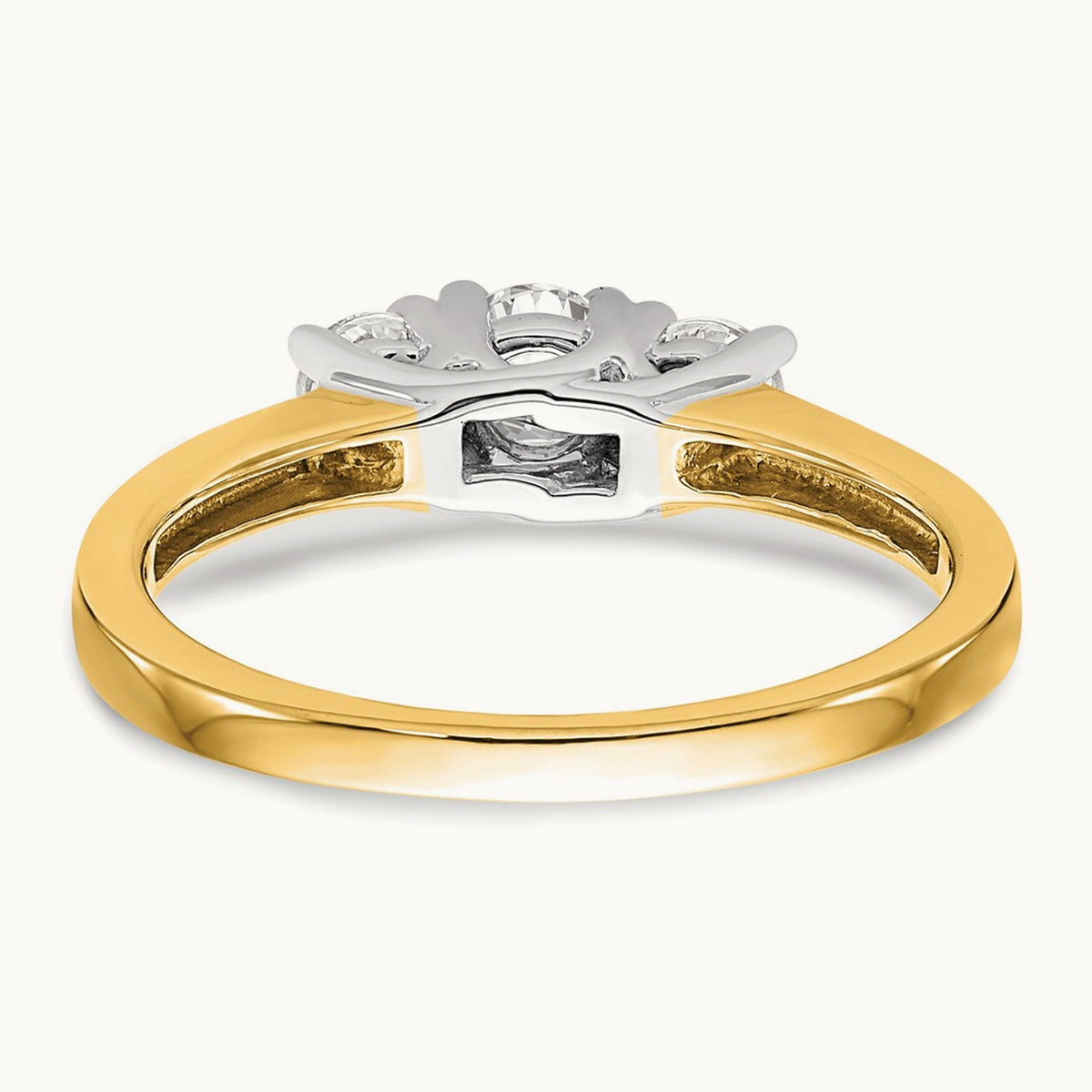 3 Stone Engagement Ring, 0.50 ct tw Lab-Grown Diamond — VS/SI (Great), 14K Two-Tone