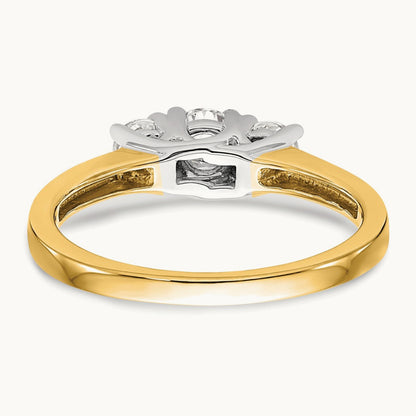 3 Stone Engagement Ring, 0.50 ct tw Lab-Grown Diamond — VS/SI (Great), 14K Two-Tone