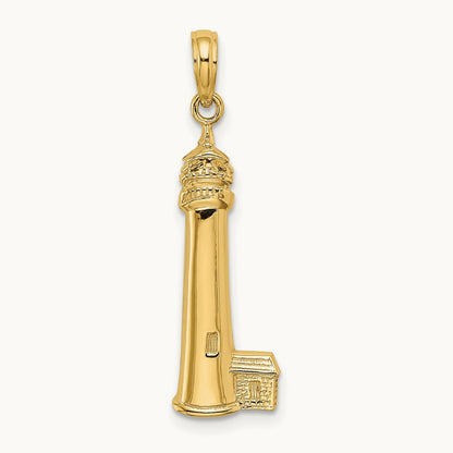 Polished Cape May Lighthouse Charm, 14K