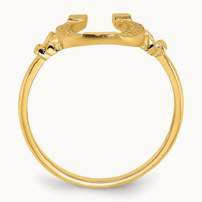 Polished Horseshoe Ring, 14K