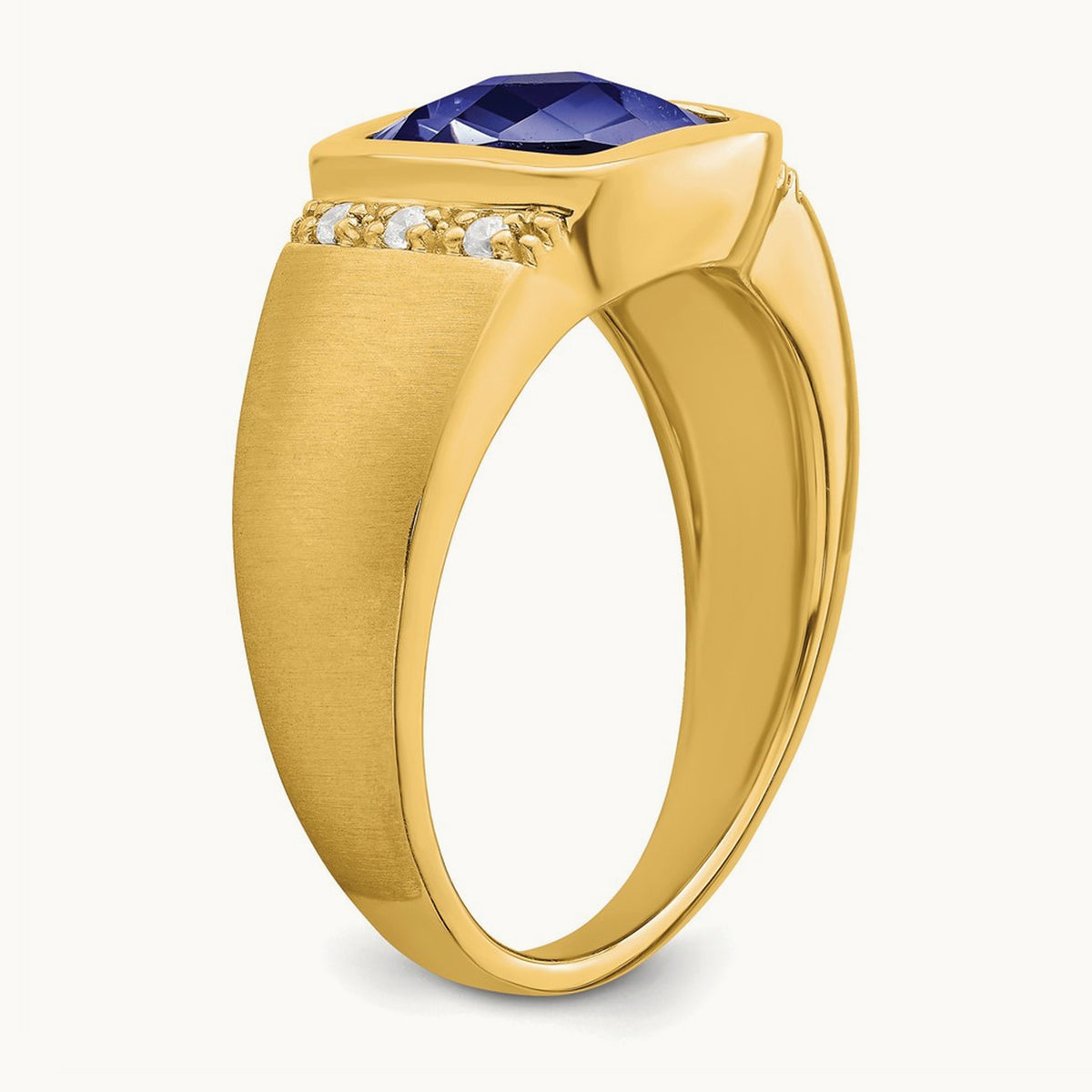 Created Sapphire and Diamond Mens Ring — photo set