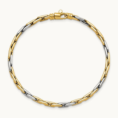 Polished Fancy Link Bracelet, 14K Two-tone