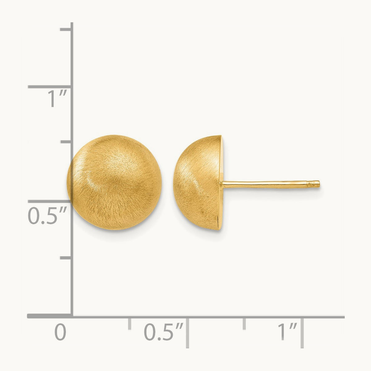 Hollow Satin Half Ball Post Earrings — 10.50mm