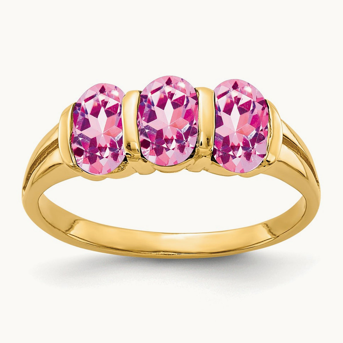 6x4mm Oval Pink Sapphire ring, 14K