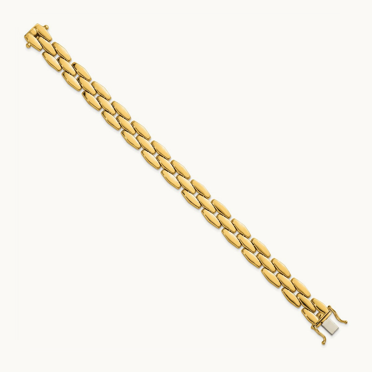 Polished Fancy Link Bracelet, 14K