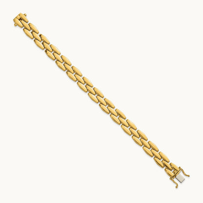 Polished Fancy Link Bracelet, 14K