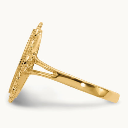 7.0x13. Open Back Signet Ring, 0mm, 14K