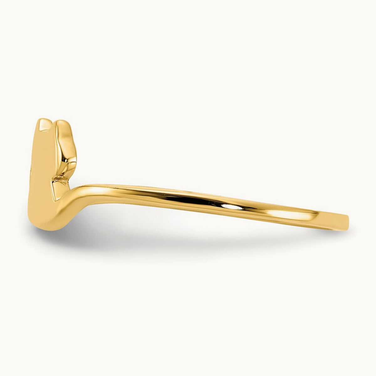 Polished Cat Adjustable Cuff Ring, 14K Gold