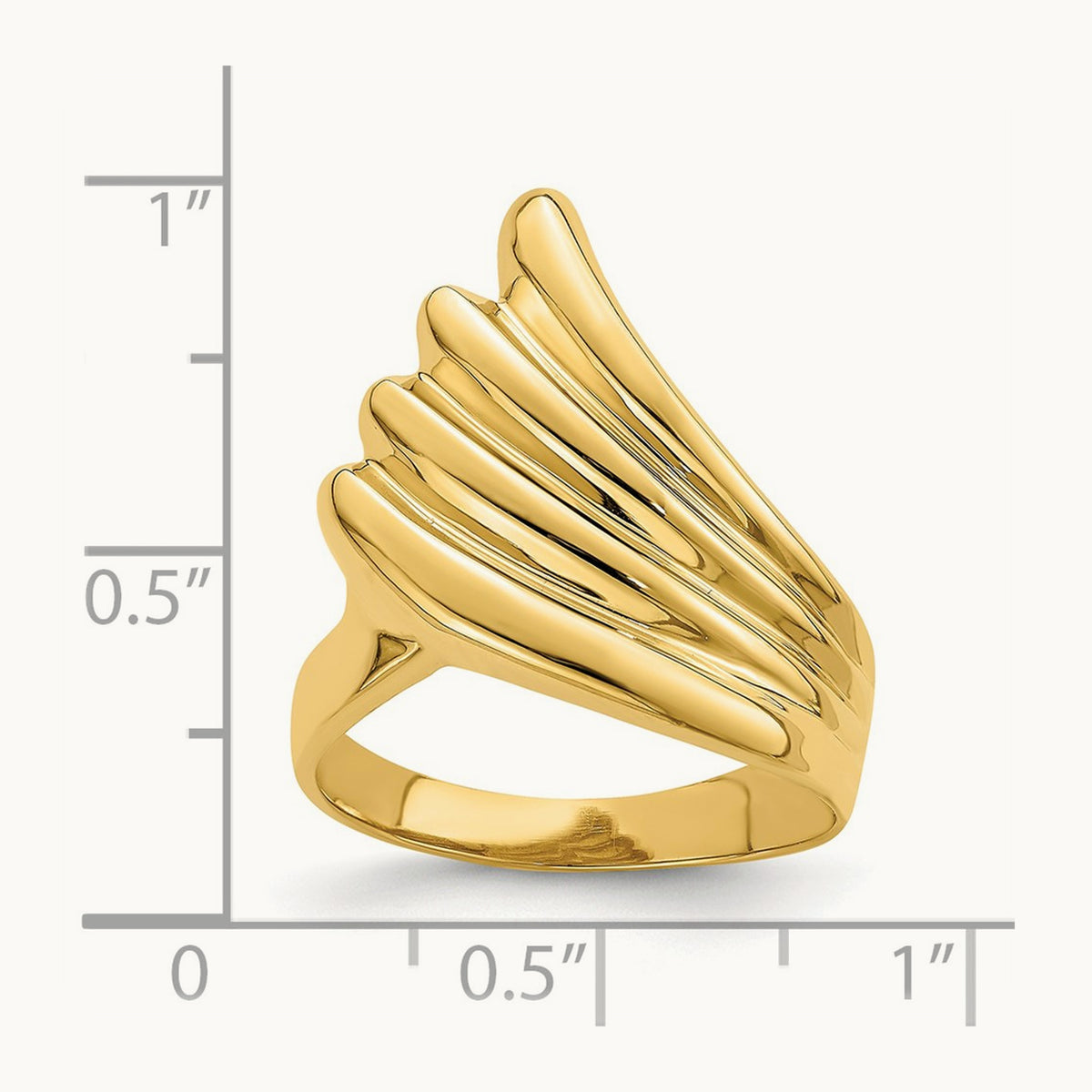 Polished Fish Tail Ring, 14K