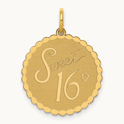 SWEET 16 Disc Charm, 14K
