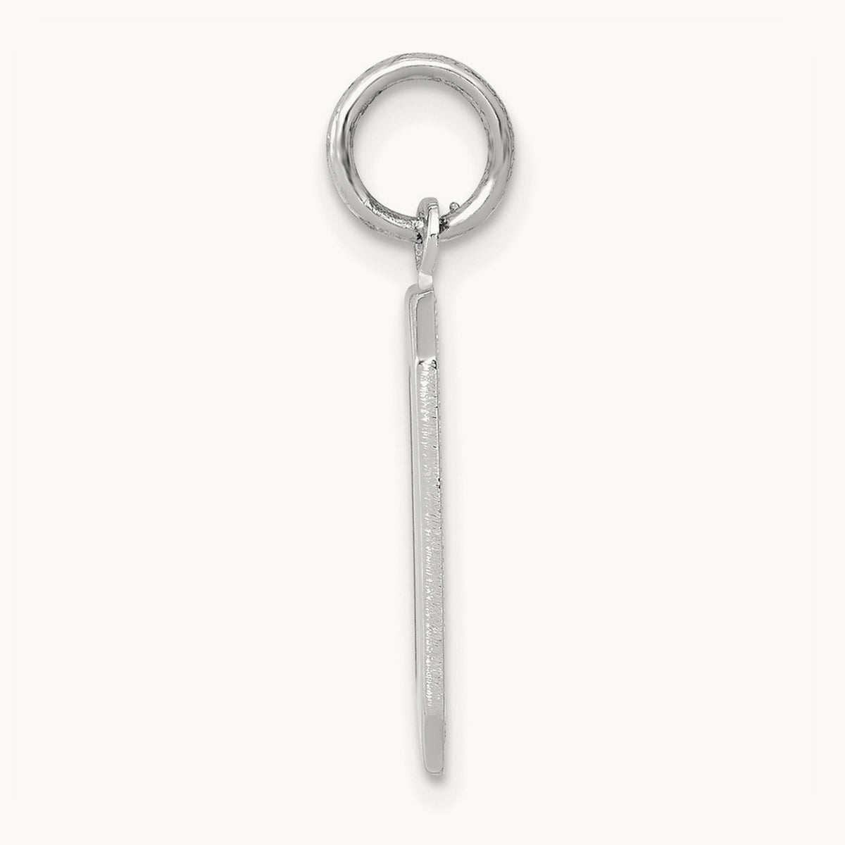 Medium Polished Number 0 Charm, 14K White Gold