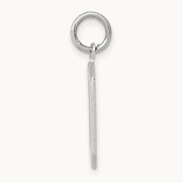 Medium Polished Number 0 Charm, 14K White Gold