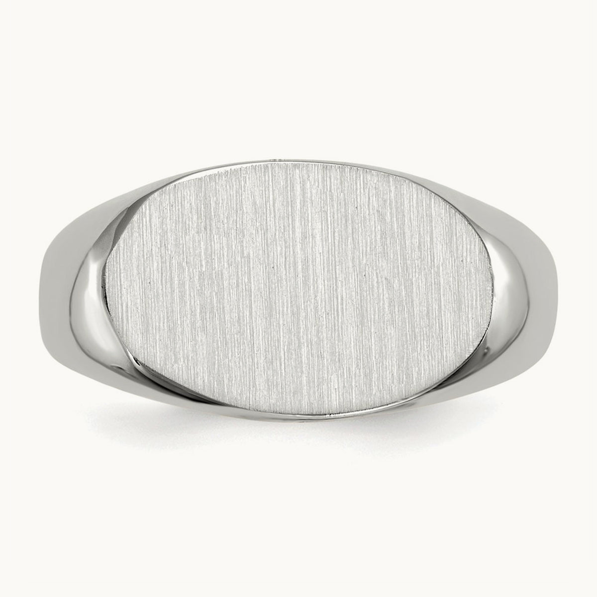 15.0x9. Open Back Signet Ring, 5mm, 14K White Gold