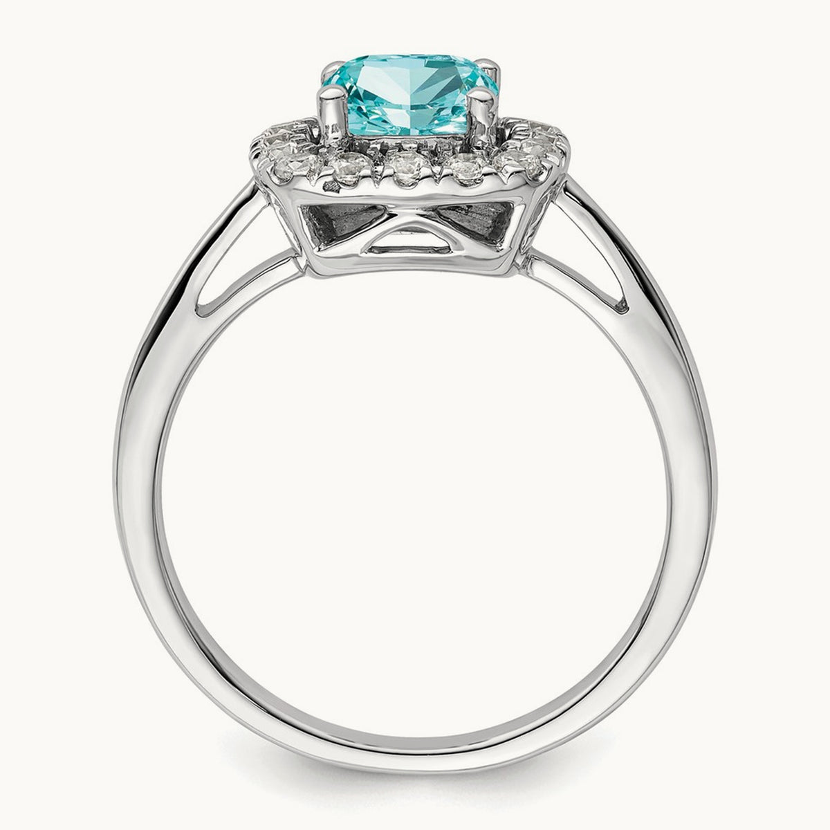 Created Paraiba Ring, 0.25 ct tw Lab-Grown Diamond