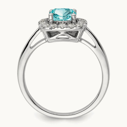 Created Paraiba Ring, 0.25 ct tw Lab-Grown Diamond