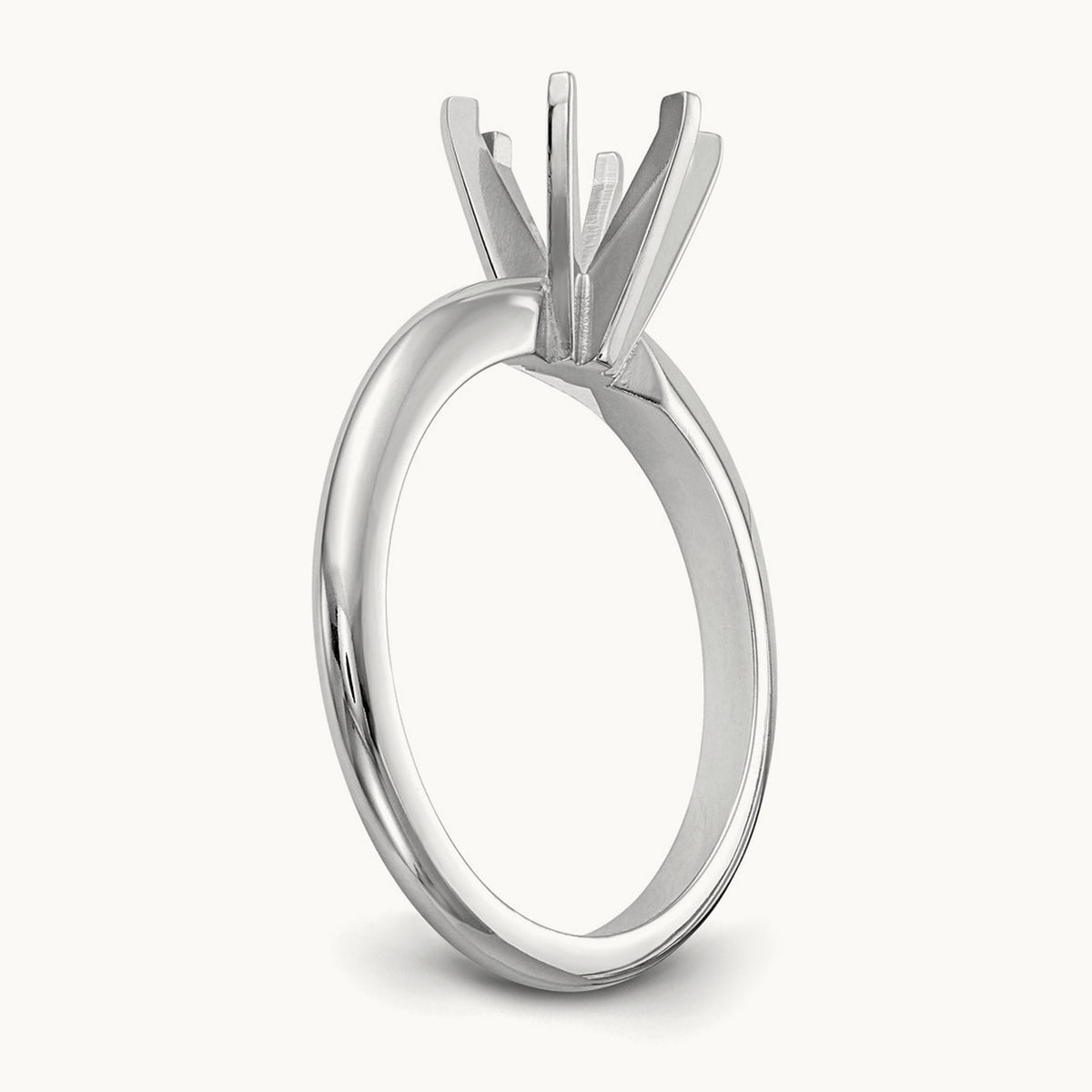 5/8ct. Heavy-Weight Half-Round 6-Prong Mounting, 14K White Gold