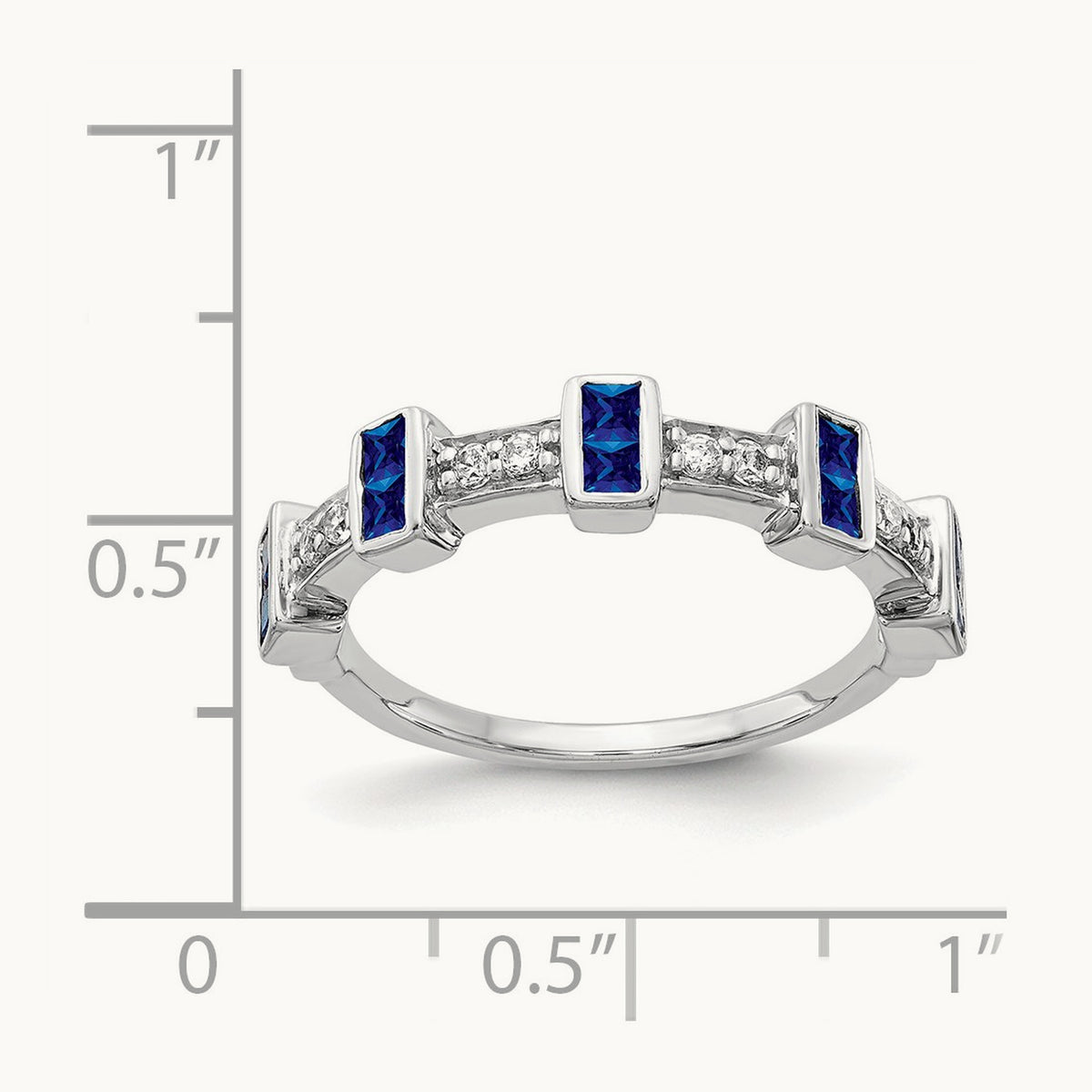 Fancy Diamond and Sapphire Ring, 14K White Gold