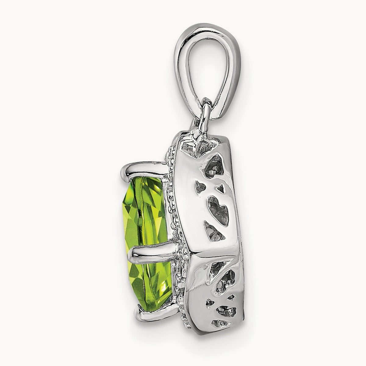Cushion Peridot and Diamond Pendant — photo set