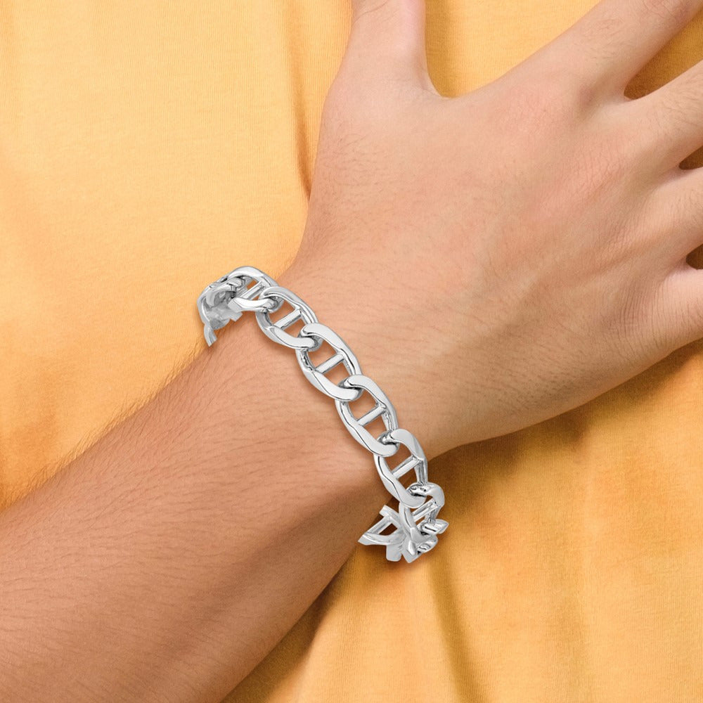 Hand-polished Anchor Link Bracelet — 14K White Gold, 10.3mm