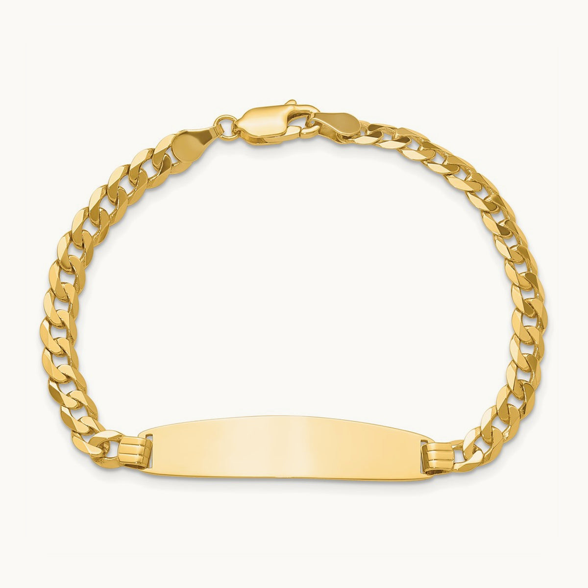 Curb Link Rounded ID Bracelet, 14K