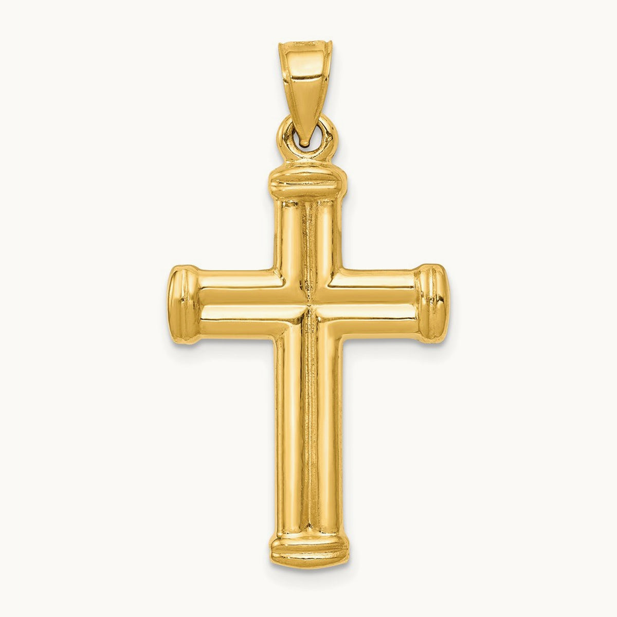 Reversible Crucifix Pendant — 14K Yellow Gold, 35mm