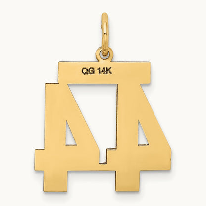 Medium Satin Number 44 Charm, 14K