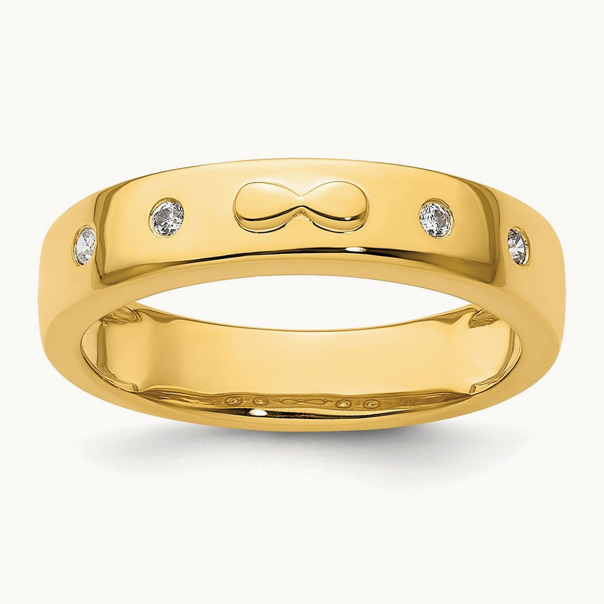Infinity Diamond Mens Complete Wedding Band, 14K
