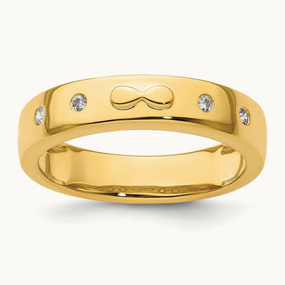 Infinity Diamond Mens Complete Wedding Band, 14K