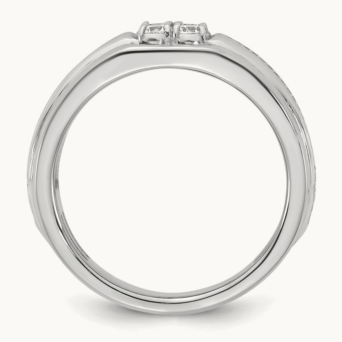 Setting: IB Goodman Men's Polished 4-Stone Diamond Ring Mounting, 14K Gold — 14K White Gold