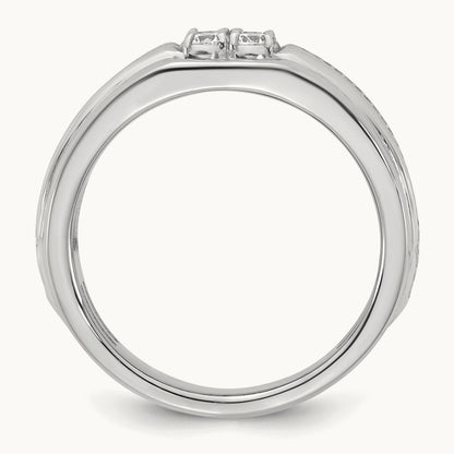 Setting: IB Goodman Men's Polished 4-Stone Diamond Ring Mounting, 14K Gold — 14K White Gold