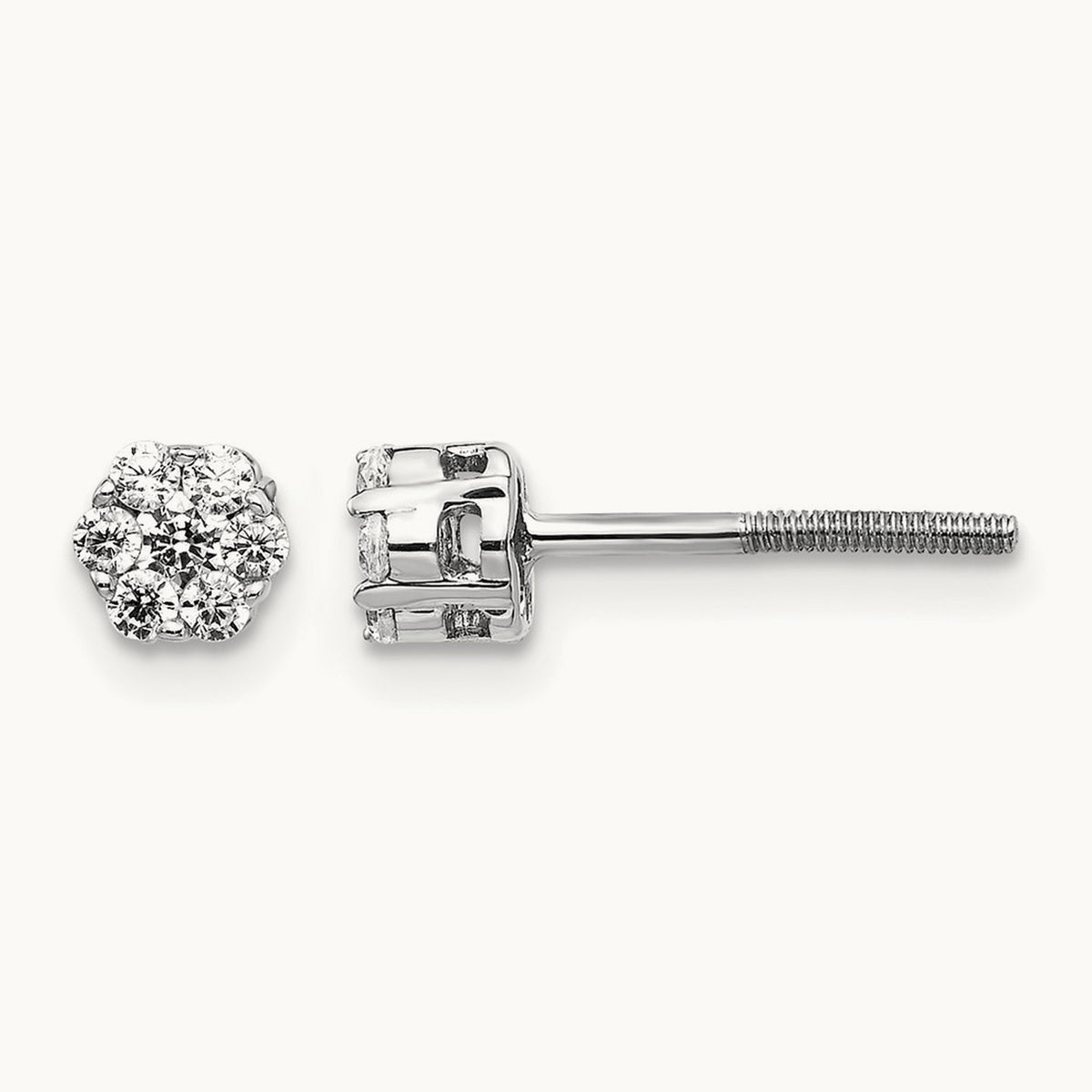 Diamond Cluster Screwback Earrings — 5mm