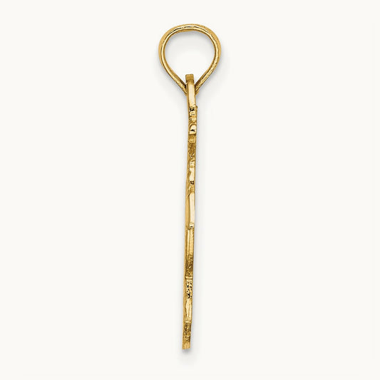 Polished Anchor and Rope Charm, 14K