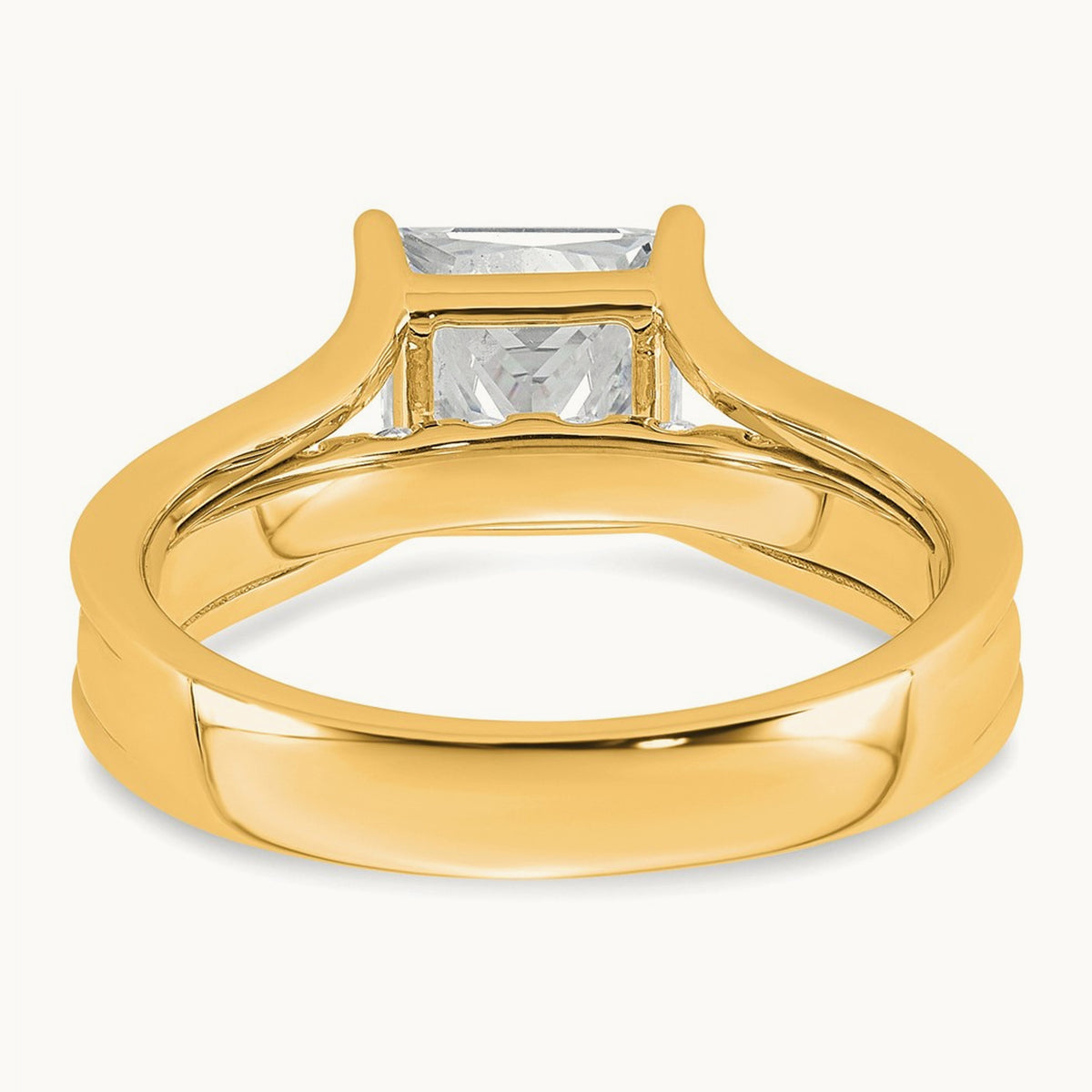Princess Engagement Ring, 1.75-3.00 ct tw Lab-Grown Diamond — 2 1/2 ct, 14K Yellow Gold