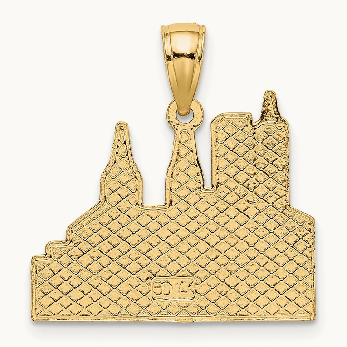 Cut-out New York Skyline with Taxi Charm, 14K