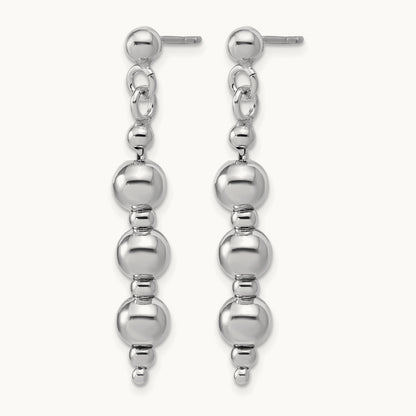 Rhodium-Plated Ball Dangle Post Earrings, Sterling Silver — Leslie's