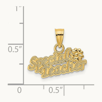 SPECIAL TEACHER with Flower Charm, 14K