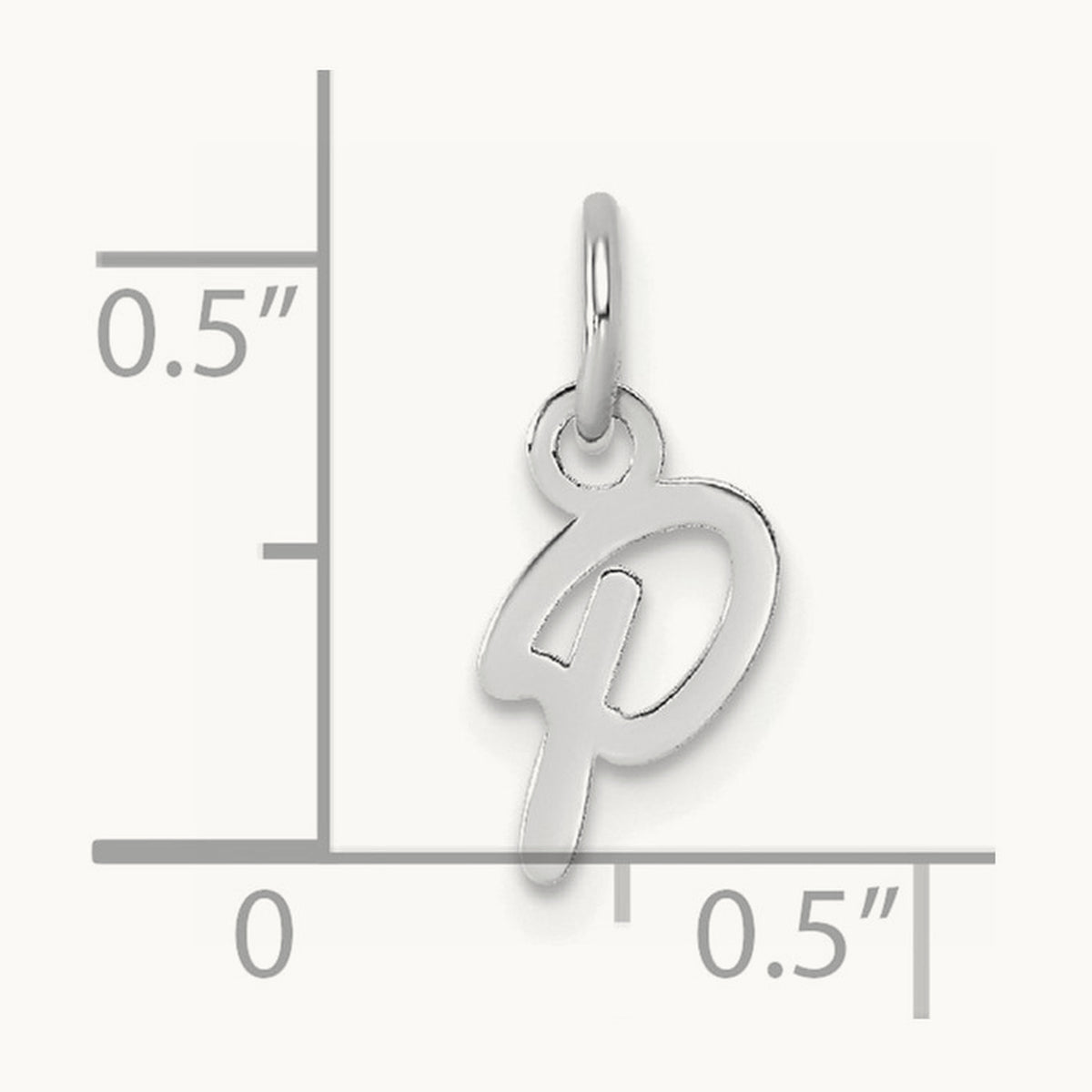 Uppercase Initial Charm — 14K White Gold, P