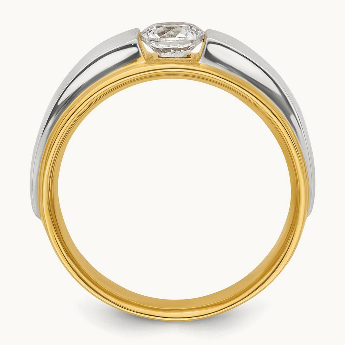 Satin Men's Ring, 0.75 ct tw Lab-Grown Diamond