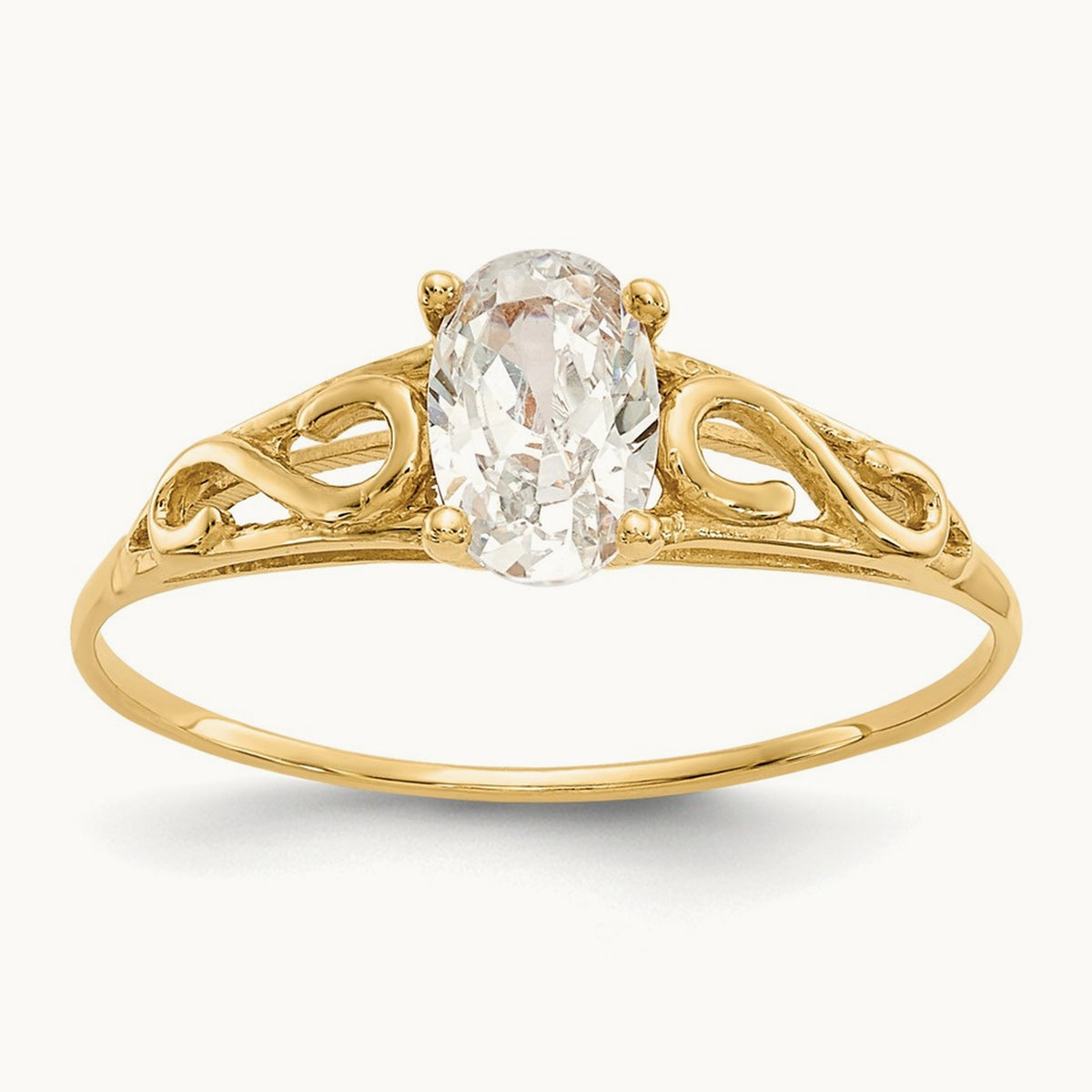 Madi K Synthetic White Spinel Ring, 14K